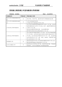 某高速公路发展公司宣传副部长考核指标