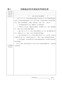 专家验收评审意见表(范本)