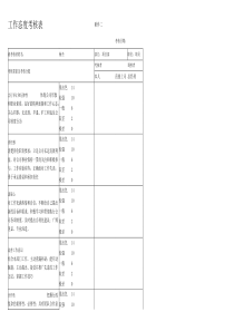 工作态度考核表