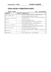 某高速公路发展公司投融资管理岗考核指标