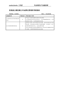 某高速公路发展公司电算化管理岗考核指标