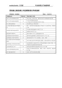 某高速公路发展公司监察部部长考核指标