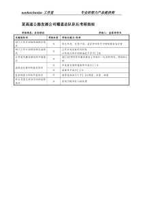 某高速公路发展公司稽查总队队长考核指标.