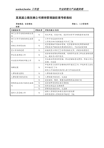 某高速公路发展公司绩效管理副经理考核指标