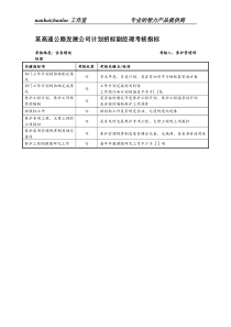 某高速公路发展公司计划招标副经理考核指标