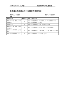 某高速公路发展公司计划招标岗考核指标