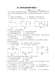 初三物理电路故障专题练习(带答案)