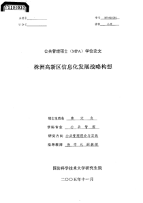 株洲高新区信息化发展战略构想