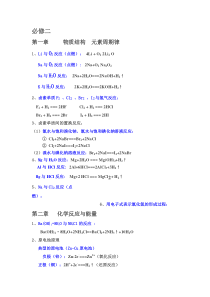 高中必修二化学方程式汇总