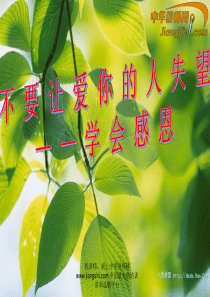 中华讲师网：不要让爱你的人失望——学会感恩