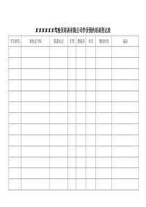 驾校学员预约培训登记表