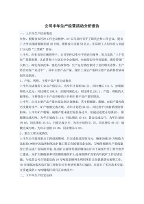 公司半年生产经营活动分析报告