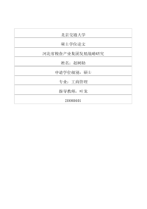 河北省粮食产业集团发展战略研究