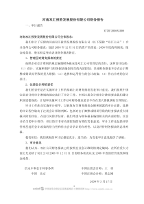 河南双汇投资发展股份有限公司财务报告