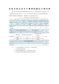 实际水泥企业生产碳排放量化计算实例