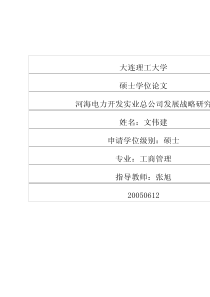 河海电力开发实业总公司发展战略研究