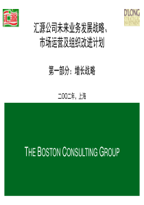 波士顿---汇源市场研究、业务发展战略和组织规划