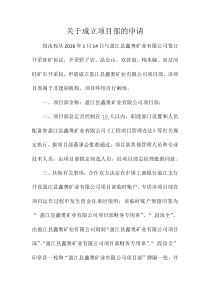 关于成立项目部的申请docx