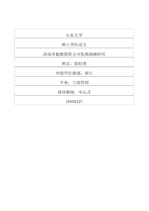 济南市能源投资公司发展战略研究