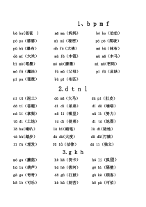 人教版一年级语文上册拼音拼读