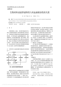 生物材料表面界面特性与其血液相容性的关系