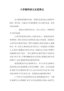 小学教师语文反思周记