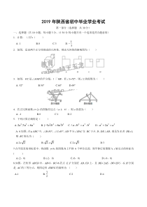 2019年陕西省数学中考试题含答案