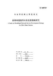 淄博网通宽带业务发展策略研究