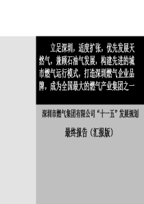 深圳市燃气集团有限公司“十一五”发展规划-最终汇报版