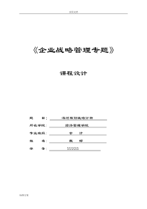 洋河股份战略分析报告