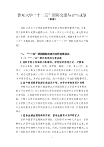 鲁东大学“十二五”国际交流与合作规划