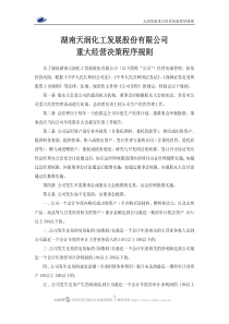 湖南天润化工发展股份有限公司重大经营决策程序规则