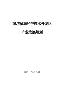 潍坊滨海新经济技术开发区产业发展规划