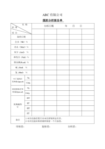 煤质分析报告单.