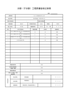 分部(子分部)工程质量验收记录表