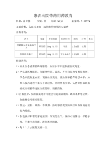 患者出院带药用药教育