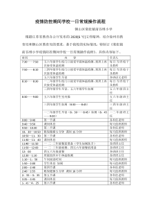 -最新--疫情防控期间学校一日常规操作流程