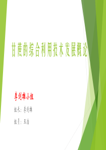 甘蔗的综合利用技术发展概论