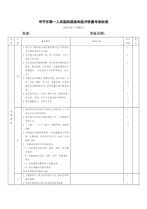 感染科医疗质量考核标准