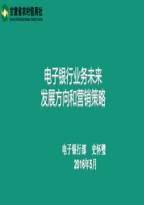 电子银行未来发展方向和营销策略