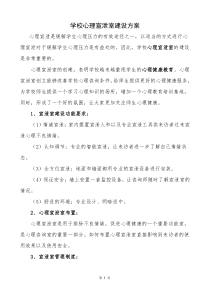 学校心理宣泄室建设方案