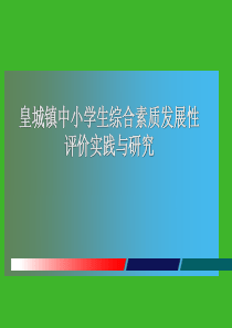 皇城镇中小学生综合素质发展性评价实践与研究