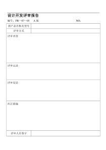 设计开发评审报告