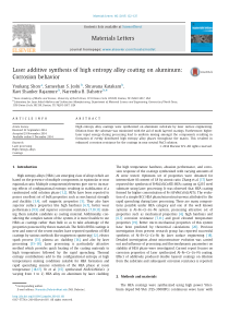 Laser-additivesynthesisofhighentropyalloycoatingon