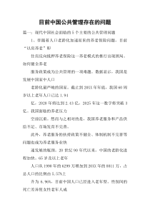 目前中国公共管理存在的问题