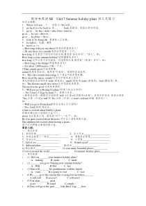 苏教译林版英语六年级下册Unit7《Summer-holiday-plans》word知识点及练习题