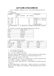 监护仪参数正常值及报警处理