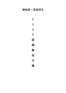 碧桂园SSGF前期策划方案