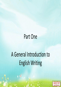 part one a general introduction to english writing