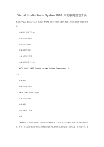 Visual Studio Team System XXXX 中的敏捷规划工具